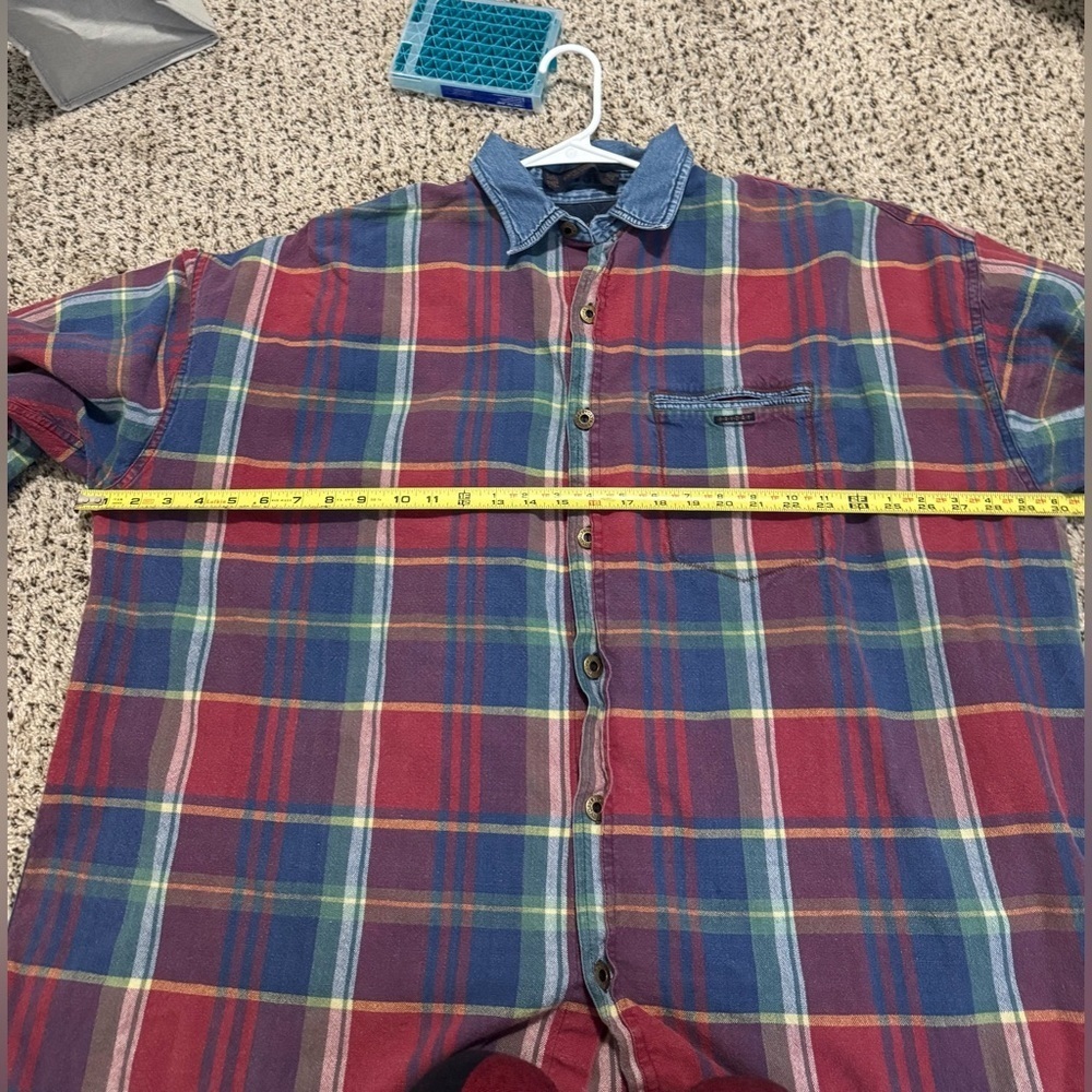 Vintage Fryday club 100% cotton Plaid Button-Up Shirt barn jacket size XL - Picture 8 of 10